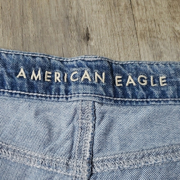 AEO American Eagle Highest Rise Mom Short Light Denim Plaid Cotton Size 2 - Picture 6 of 13